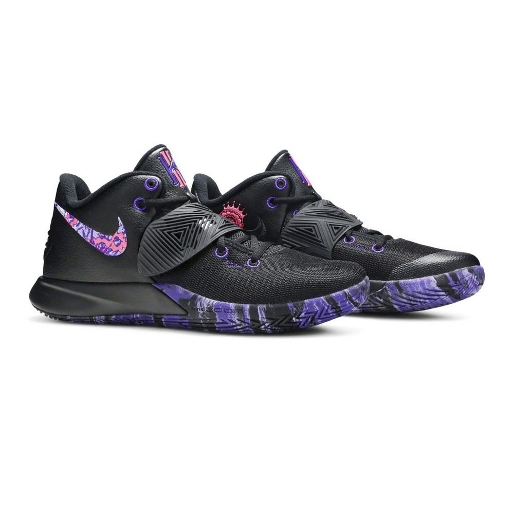 Nike Kyrie Flytrap Boys Basketball Sneakers Black Purple 1.5 Mid Top